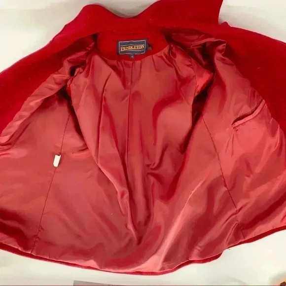 Pendleton Ruby red 100% lambswool pea coat - Picture 4 of 5